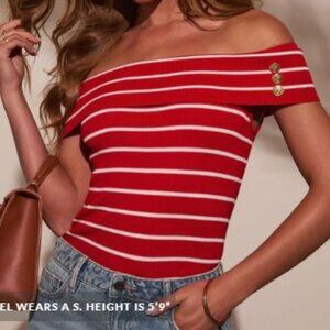 Striped Off The Shoulder Top